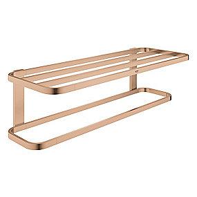 sunset warm brstet hndkldestang med 596mm hndkldehylde selection grohe