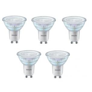 pak 5 - 50w dmpbar 36 lumen 345 gu10 827 7w 4 value ledspot master philips