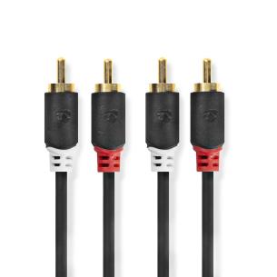 box anthracite runde m 5 0 guldplateret hanstik rca 2x hanstik rca 2x kabel audio stereo