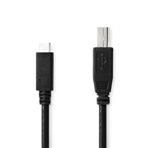 box sort pvc runde m 0 2 nikkelplateret mbps 480 han usb-b han usb-c 0 2 usb usb-kabel