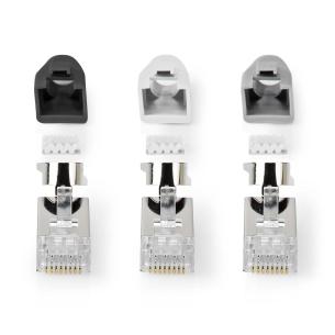 box gr pvc stk 10 guldplateret lige cat7 ftp strenget fast through pass rj45 rj45-stik