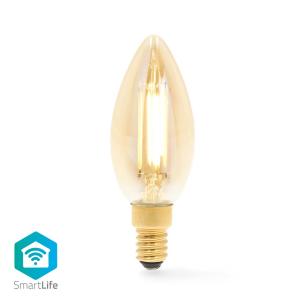 stk 1 stearinlys ios android glas k 3000 - 1800 hvid varm w 9 4 lm 470 e14 wi-fi gldepre led smartlife nedis