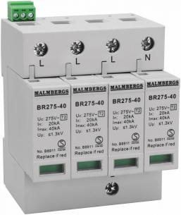 transientbeskyttelse tt tn-s 275v polet 4 overspndingsbeskyttelse malmbergs