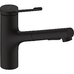 sort mat 2jet udtrksbruser med 150 kkkenarmatur m34 lean zesis hansgrohe