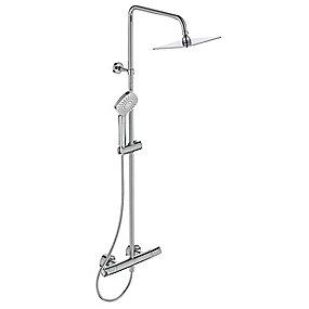 forkromet termostatarmatur med brusesystem t100 idealrain standard ideal