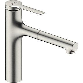 steel-optik udtrkstud med tud 231mm kkkenarmatur m33 zesis hansgrohe