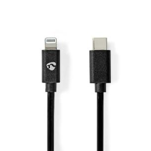 konvolut sort pvc runde m 00 2 nikkelplateret mbps 480 han usb-c 8-pin lightning apple 0 2 usb kabel lightning