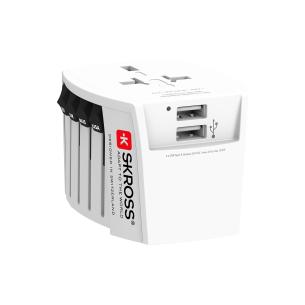 usb-porte integrerede 2 med verdensrejseadapter 2-polet kompakt 2xa usb muv