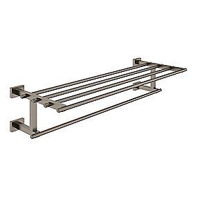graphite hard brstet hndkldestang med 600x210mm hndkldehylde new cube essentials grohe