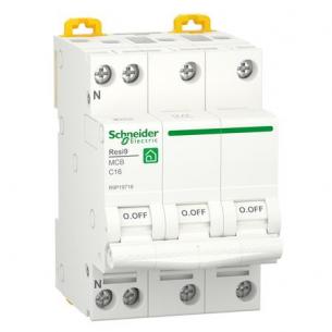 54mm 6ka 16a c n 3p automatsikring mcb xp resi9 schneider