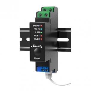 110-240vac effektmling med kanaler 2 jalousi rel wifi - 2pm pro shelly