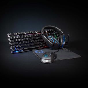 layout nd qwerty sort musemtte og mus headset tastatur 5-i-1 kit combo gaming nedis