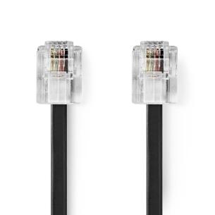 sort rj11 kabeltype guldplateret belgning fladt kabeludformning m 00 2 hanstik rj11 hanstik rj11 kabel telecom