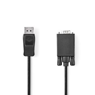 label sort pvc runde m 00 1 1080p oplsning maksimal nikkelplateret han vga han displayport vga-kabel