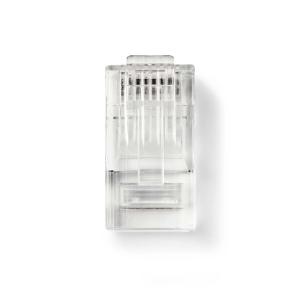 box gennemsigtig pvc stk 1 guldplateret lige cat6 utp stranded han rj45-stik