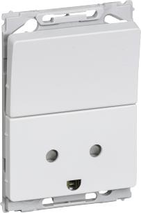 hvid modul 5 1 jord med n 2p stikkontakt 66 opus lk