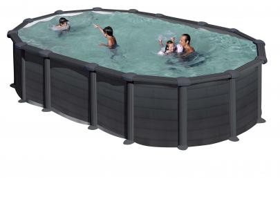 graphite black cm 132 x 375 x 610 oval pool basic fun swim