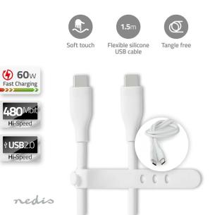 box hvid silikone runde m 50 1 nikkelplateret mbps 480 w 60 han usb-c han usb-c 0 2 usb usb-kabel