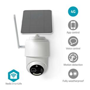 hvid nattesyn bevgelsessensor med dc v 5 inkluderet ikke microsd mulighed storage cloud ip65 tilt pan 1080p hd full 4g udendrskamera smartlife nedis