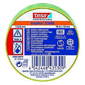 grn gul pvc iec vde tesaflex 10mx15mm isoleringstape pvc tesa