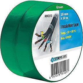 grn ruller 2 a pak temp lav hj til klb kraftig 15mmx10m isoleringstape pvc stokvis