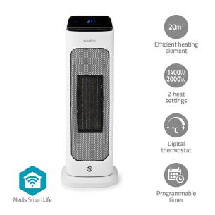 hvid ios android c 49 - 10 display svingning varmeindstillinger 2 w 2000 wi-fi varmeblser ptc keramisk smartlife nedis