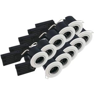 pakke stk 10 hvid mat rund 230v 87mm gu10 eco install fast nordtronic