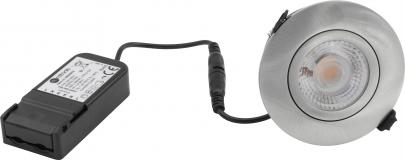 indendrs alu brstet 83mm hul 97mm lumen 410 2700k 5w g2 flexible profile low - nordtronic