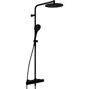 sort mat hndbruser hoved med bruserarmatur rain style optima oras