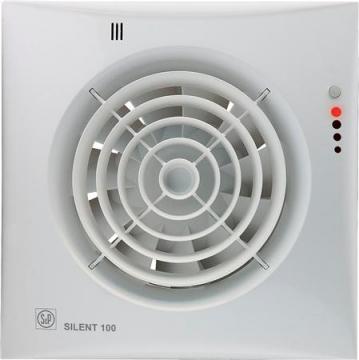 99mm 158x158mm timer og hygrostat med ventilator fugtstyret hvid visual chz 100 silent p s