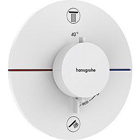 hvid mat udtag 2 til afsprring med indbygning til termostat s comfort showerselect hansgrohe