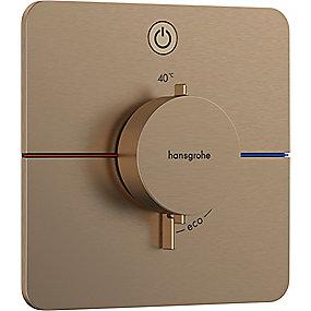 pvd bronze brstet udtag 1 til afsprring med indbygning til termostat q comfort showerselect hansgrohe