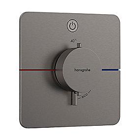 pvd krom sort brstet udtag 1 til afsprring med indbygning til termostat q comfort showerselect hansgrohe