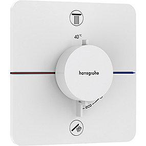 hvid mat udtag 2 til afsprring med indbygning til termostat q comfort showerselect hansgrohe
