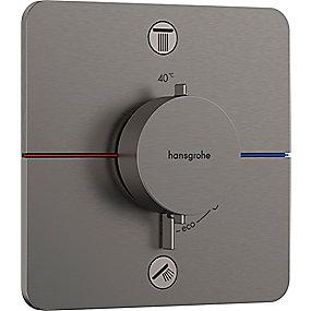 pvd krom sort brstet udtag 2 til afsprring med indbygning til termostat q comfort showerselect hansgrohe