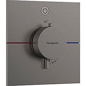 pvd krom sort brstet udtag 1 til afsprring med indbygning til termostat e comfort showerselect hansgrohe