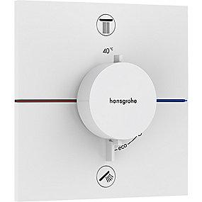 hvid mat udtag 2 til afsprring med indbygning til termostat e comfort showerselect hansgrohe