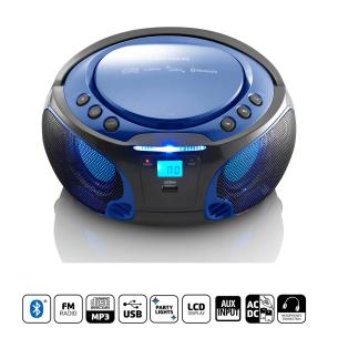bl led-belysning med bluetooth-afspiller usb mp3 cd fm-radio brbar scd-550bu