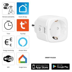3680w 16a energimonitor med wi-fi-stik smart smart-plug20 nedis