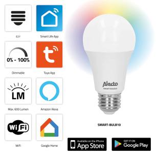 wi-fi med led-farvelampe smart smart-bulb10 nedis