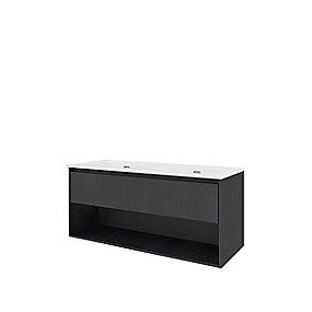 skuffer softclose 2 eg sort 121x46cm mbelst proline sanibell
