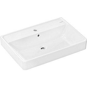 hvid overlb hanehul med 700xx480mm underside slebet med bordmonteret hndvask q xanuia hansgrohe
