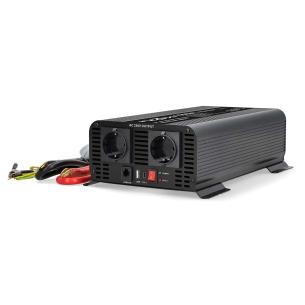 sort sikring sinuskurve ren skrueterminal w 2000 peak-effekt w 1000 hz 50 ac v 230 usb-c usb-a 3 7 cee f type strmudgangsforbindelse enhedens dc v 12 indgangsspnding sinusblge ren med vekselretter