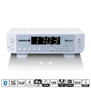 hvid timer og led-belysning bluetooth med fm-kkkenradio