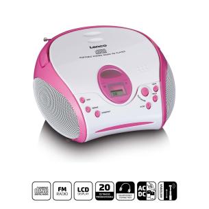 pink klistermrker og fm-radio cd-afspiller med boombox