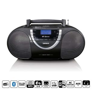sort bluetooth og cd-kassette med fm-radio og - dab brbar nedis