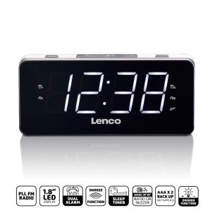 hvid led-skrm 8 1 tydelig og stor radio clock alarm fm pll
