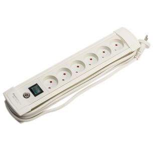 hvid - ledning mtr 3 m blindhul u jord u 6-stikdse premium-line