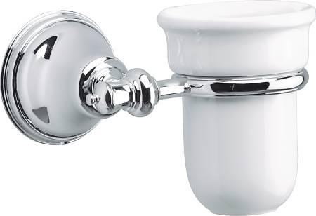 krom glas med tandkrusholder tradition damixa