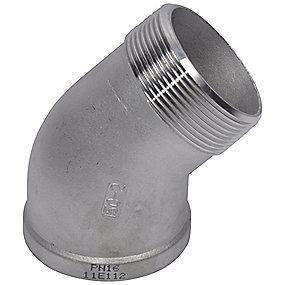 316 aisi rustfri stbt 45 muffe-nippel 2 vinkel